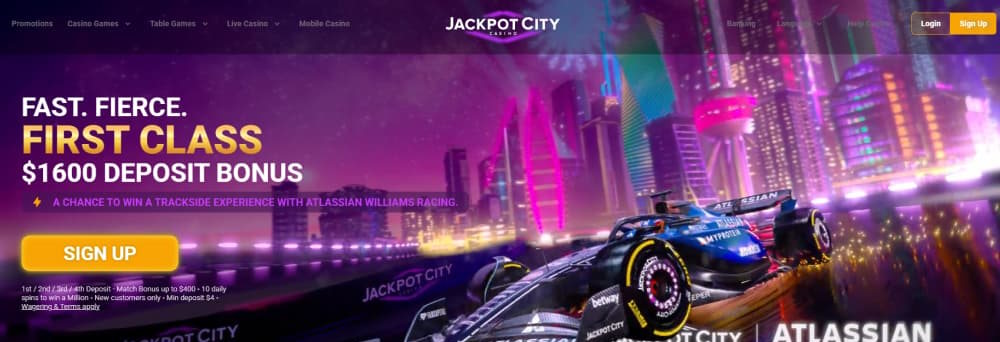 JackpotCity casino home
